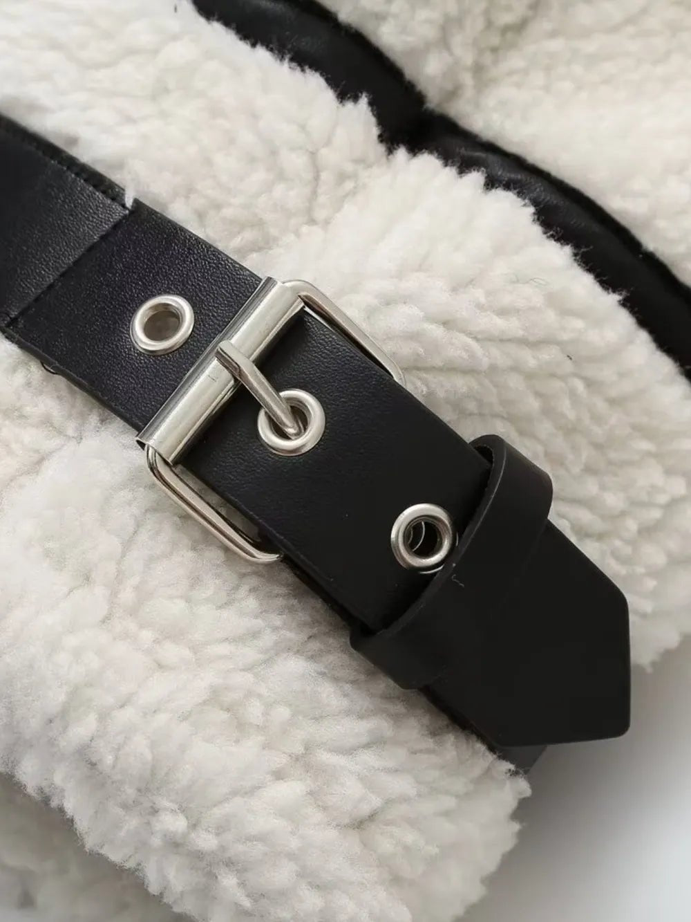 Zip Up Long Sleeve Sherpa Jacket - FLORENTINE IRIS